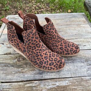 Toms Kallie Bootie Mob Wife Wedge Leopard Ankle Bootie Wm’s Sz 8